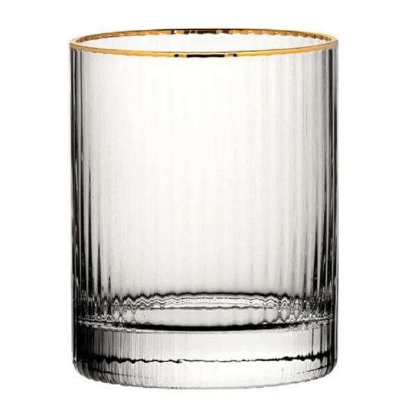 Utopia Hayworth Double Old Fashioned Gold Rim Glasses 325ml (6 pack) - Image 2