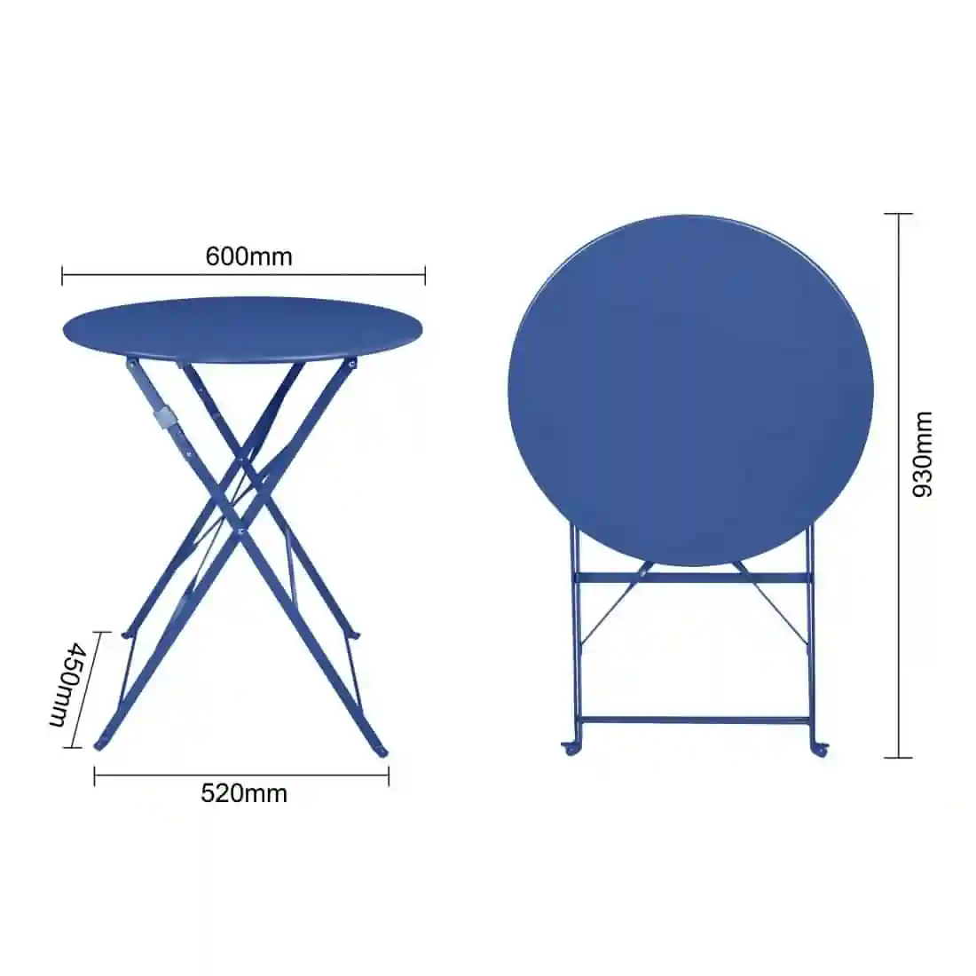 Bolero Perth Pavement Style Round Table Dark Navy - Image 6