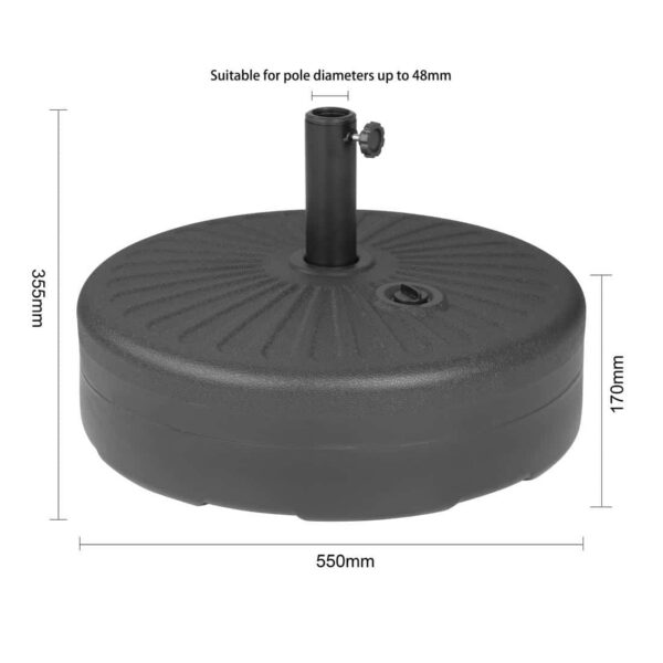 Bolero Black Plastic Parasol Base 40Ltr (filled) - Image 6