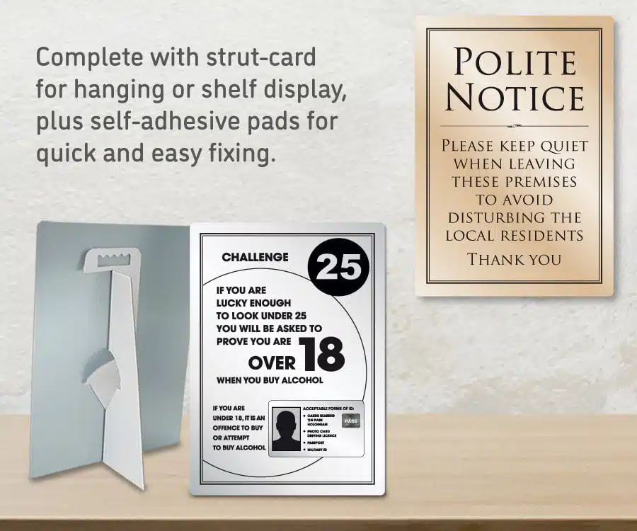 Essential Modern Bar Licensing Sign Pack - Gold - Image 2