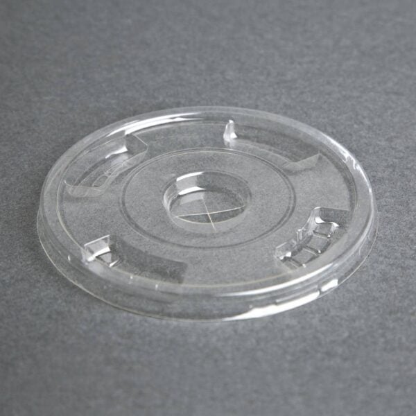 Fiesta Compostable PLA Cold Cup Flat Lids 12oz / 16oz / 20oz (Pack of 1000) - Image 2