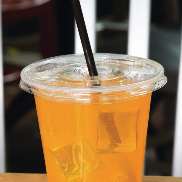 Fiesta Compostable PLA Cold Cup Flat Lids 12oz / 16oz / 20oz (Pack of 1000) - Image 4