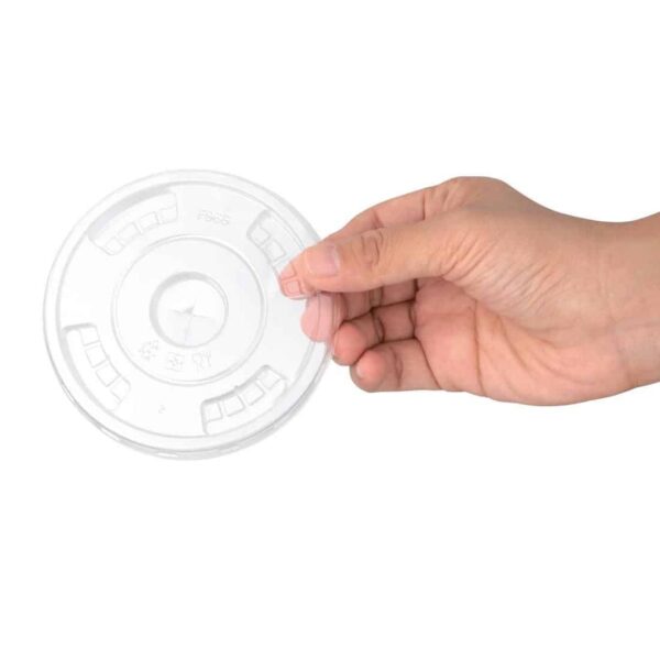 Fiesta Compostable PLA Cold Cup Flat Lids 12oz / 16oz / 20oz (Pack of 1000) - Image 5