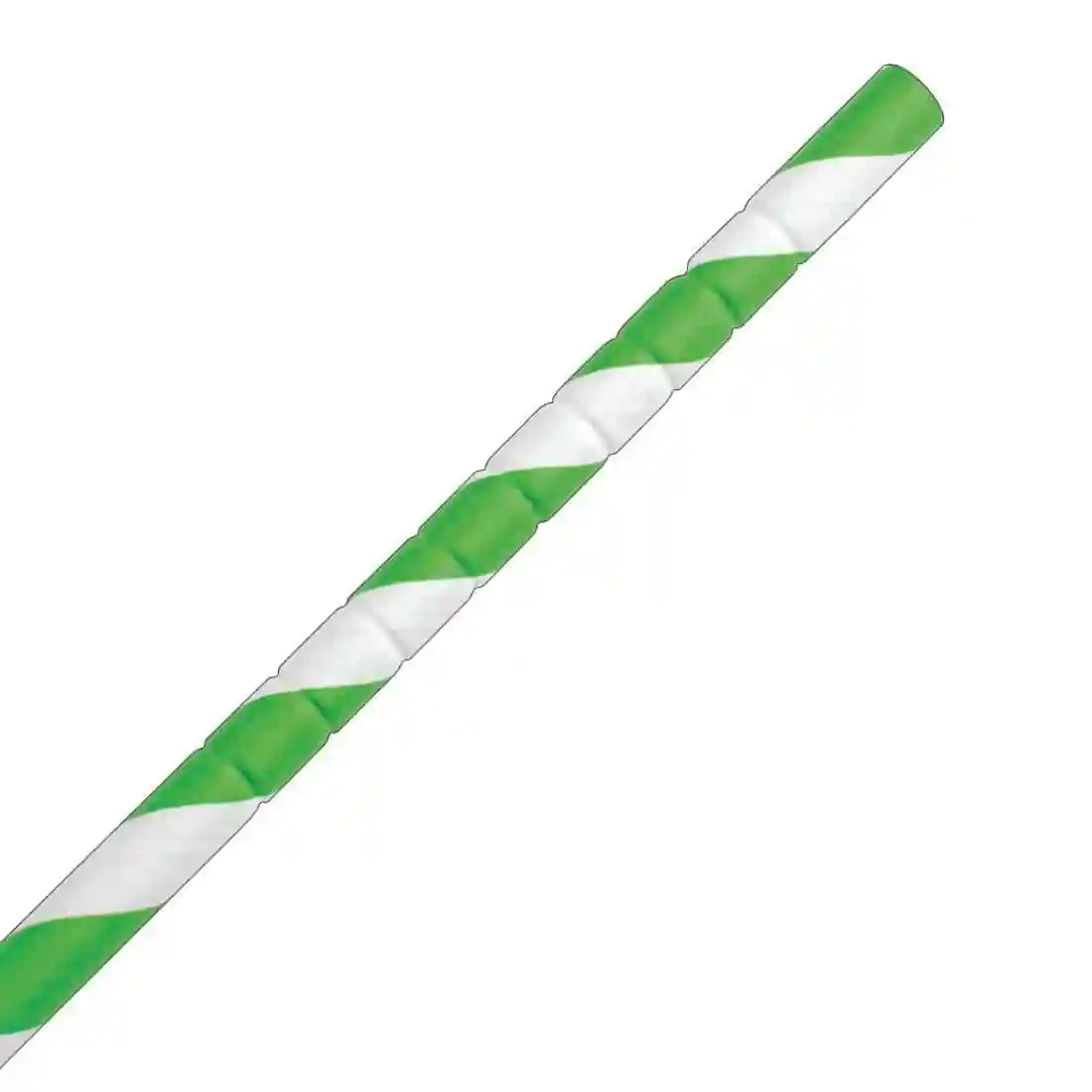 Fiesta Compostable Bendy Paper Straws Green Stripes (Pack of 250) - Image 2