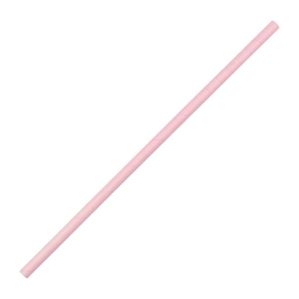 Fiesta Compostable Bendy Paper Straws Pink (Pack of 250) - Image 2