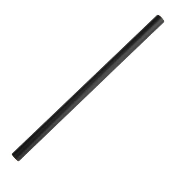 Fiesta Compostable Paper Smoothie Straws Black (Pack of 250) - Image 1