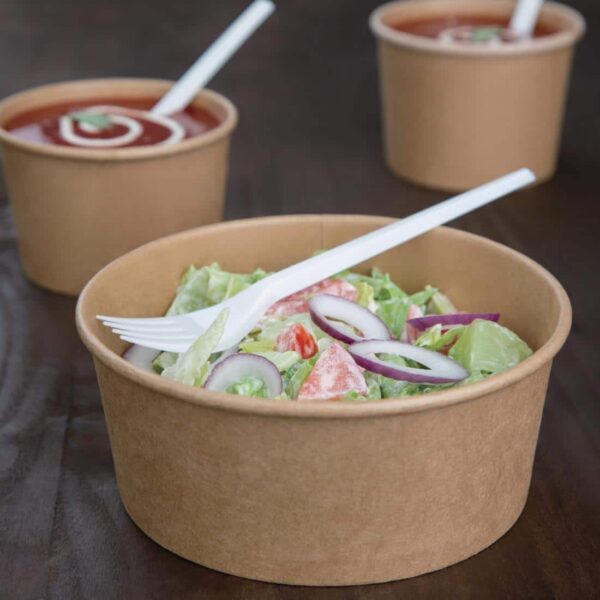 Fiesta Compostable Round Kraft Salad Bowls 750ml / 26oz (Pack of 300) - Image 7