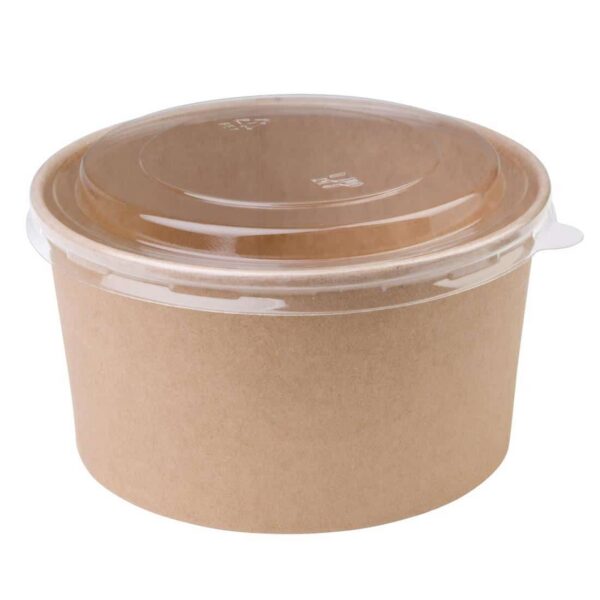Fiesta Compostable Round Kraft Salad Bowls 1000ml / 35oz (Pack of 300) - Image 4