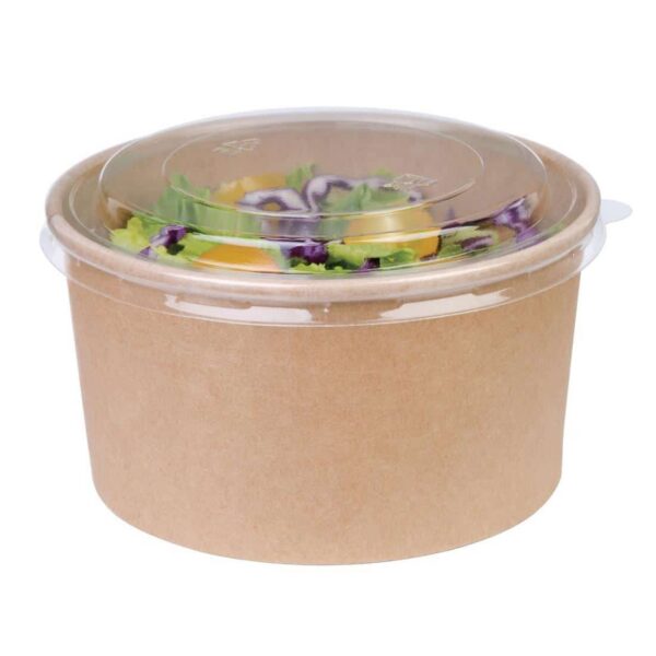 Fiesta Compostable Round Kraft Salad Bowls 1000ml / 35oz (Pack of 300) - Image 5