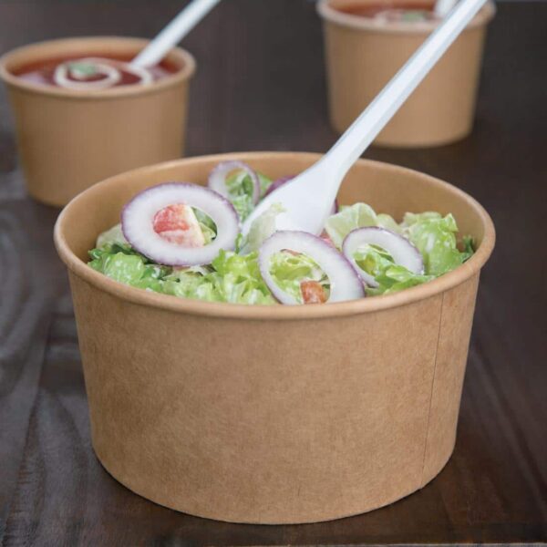 Fiesta Compostable Round Kraft Salad Bowls 1000ml / 35oz (Pack of 300) - Image 7