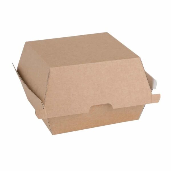 Fiesta Compostable Kraft Burger Boxes Small 105mm (Pack of 200) - Image 2