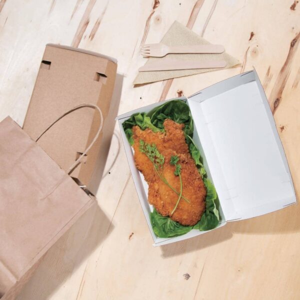 Fiesta Compostable Kraft Food Boxes Large 204mm (Pack of 100) - Image 6