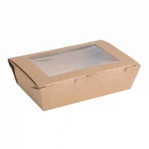 Fiesta Compostable Salad Boxes with PLA Windows 700ml (Pack of 200)