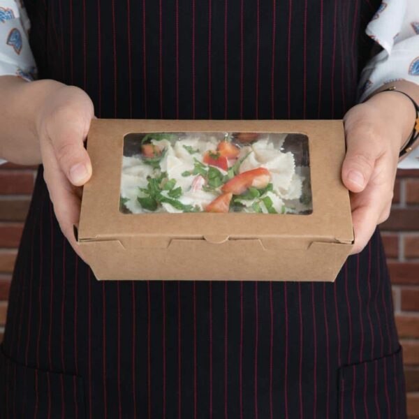 Fiesta Compostable Salad Boxes with PLA Windows 700ml (Pack of 200) - Image 5