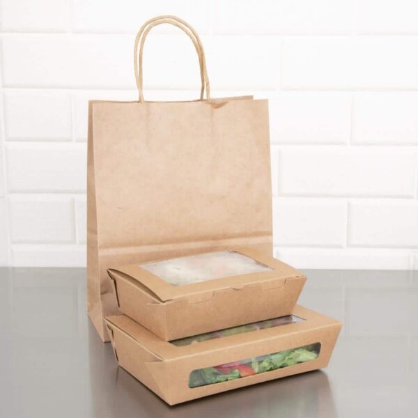 Fiesta Compostable Salad Boxes with PLA Windows 700ml (Pack of 200) - Image 7