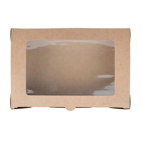 Fiesta Compostable Salad Boxes with PLA Windows 1600ml (Pack of 200) - Image 3