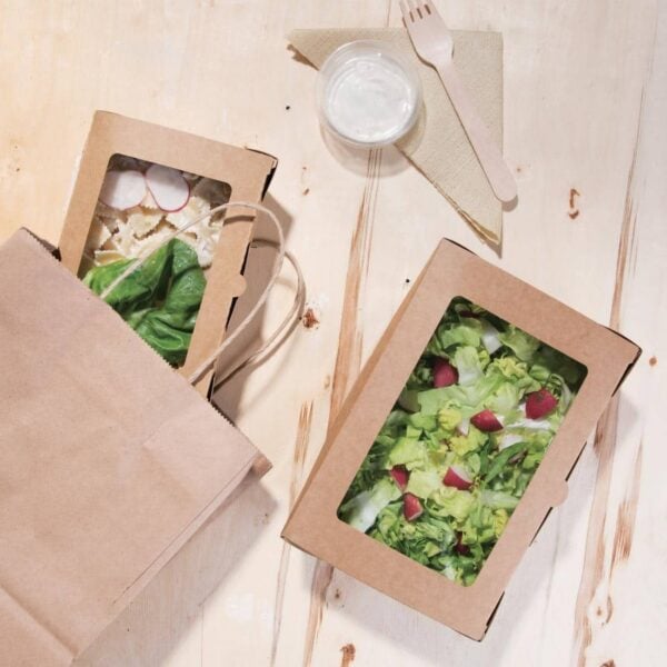 Fiesta Compostable Salad Boxes with PLA Windows 1600ml (Pack of 200) - Image 7