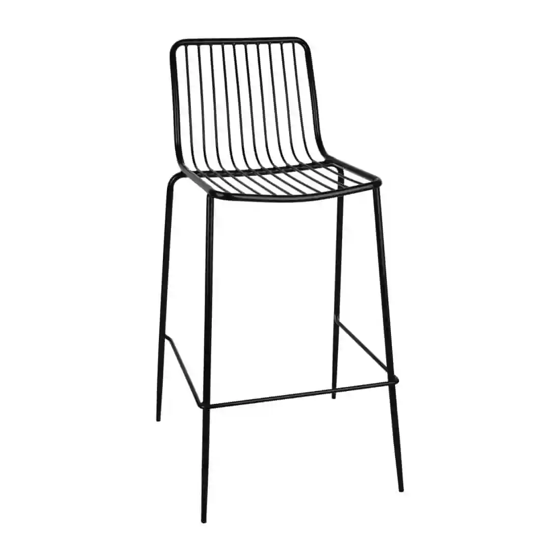 Bolero Steel Wire High Stools Black (Pack of 4) - Image 1