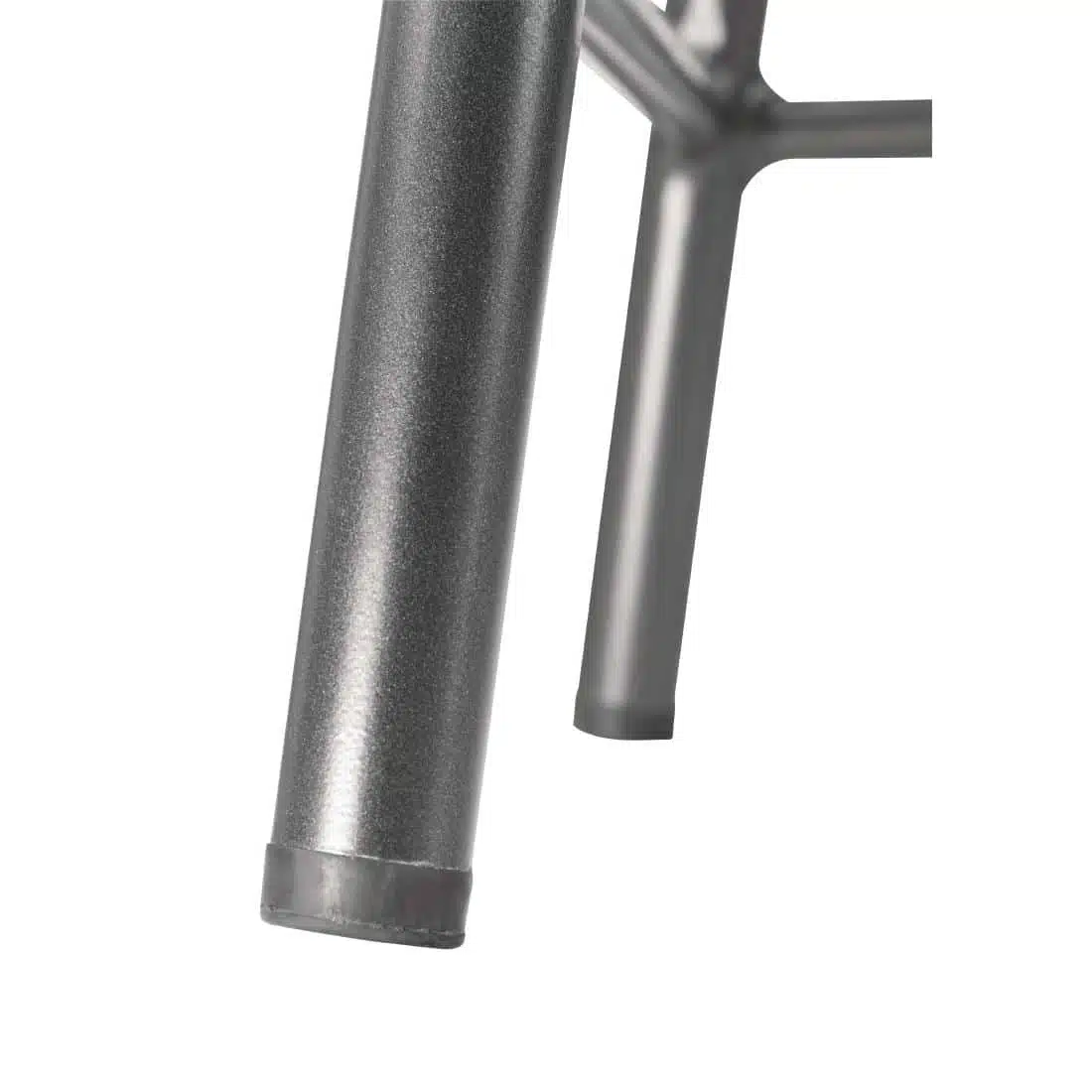 Bolero Cantina Low Stools with Wooden Seat Pad Metallic Grey (Pack of 4) - Image 3