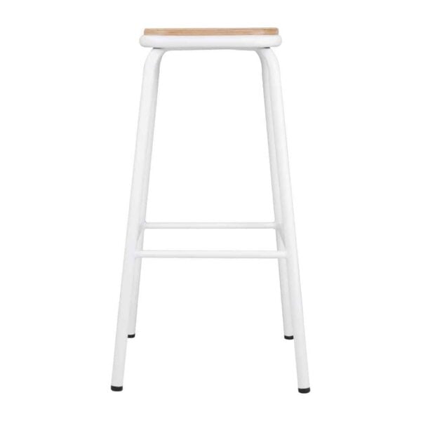 Bolero Cantina High Stools with Wooden Seat Pad White (Pack of 4) - Image 3