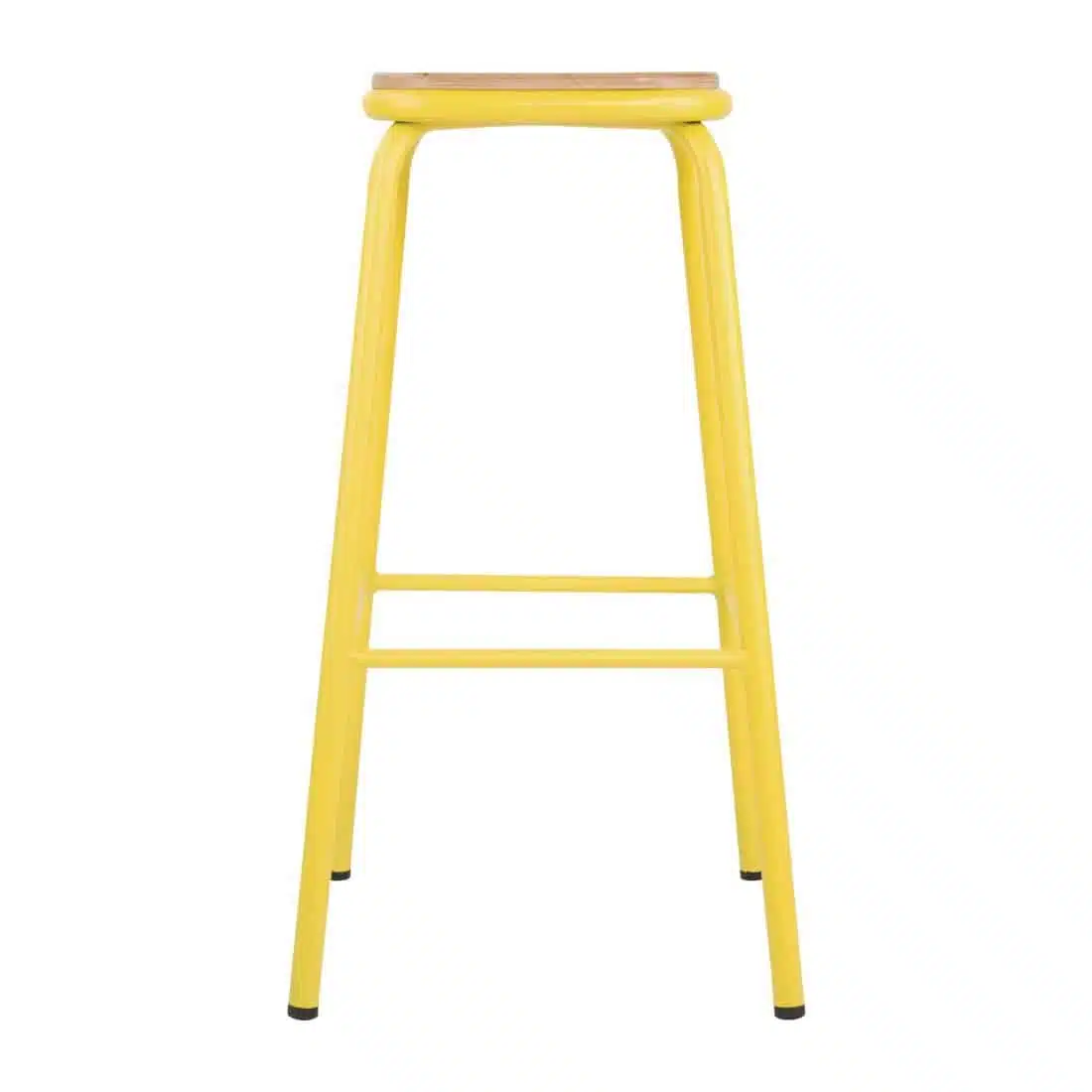 Bolero Cantina High Stools with Wooden Seat Pad Yellow (Pack of 4) - Image 2