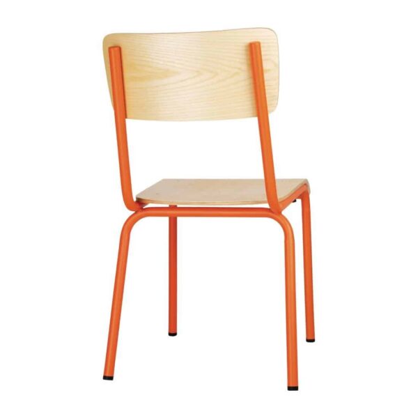 Bolero Cantina Side Chairs with Wooden Seat Pad and Backrest Orange (Pack of 4) - Image 4