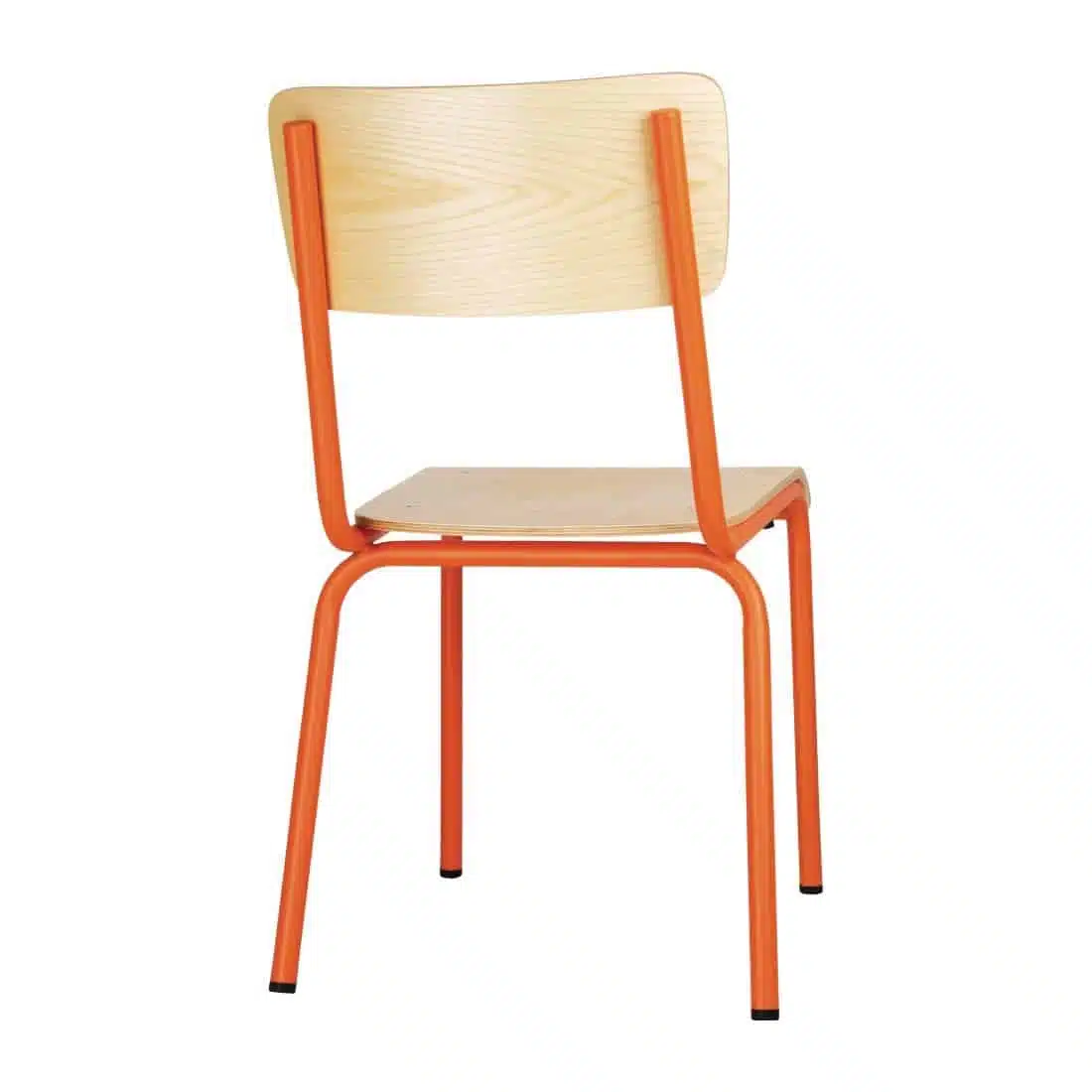 Bolero Cantina Side Chairs with Wooden Seat Pad and Backrest Orange (Pack of 4) - Image 3