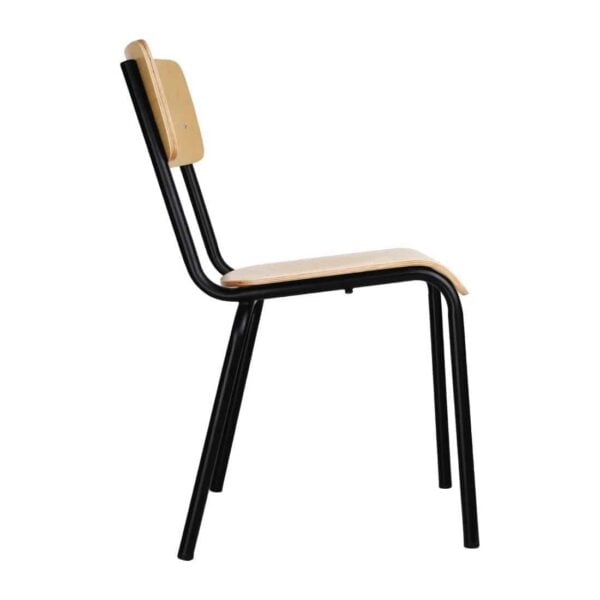 Bolero Cantina Side Chairs with Wooden Seat Pad and Backrest Black (Pack of 4) - Image 3