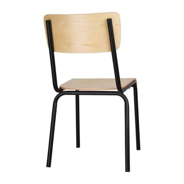 Bolero Cantina Side Chairs with Wooden Seat Pad and Backrest Black (Pack of 4) - Image 4