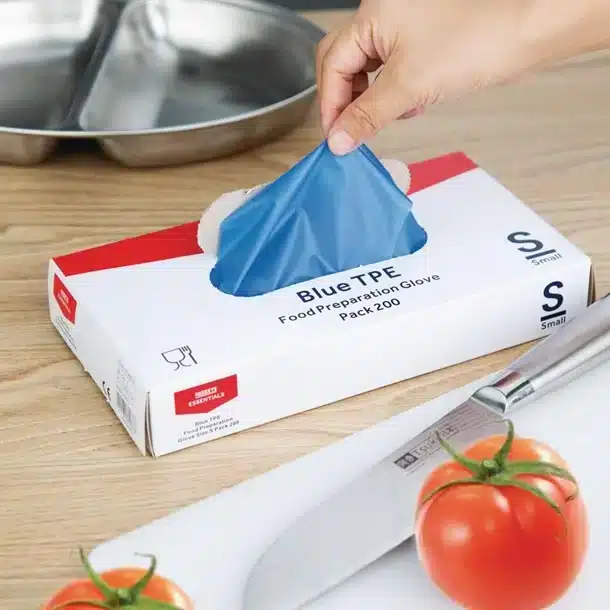 Nisbets Essentials Powder-Free TPE Gloves Blue - Image 3