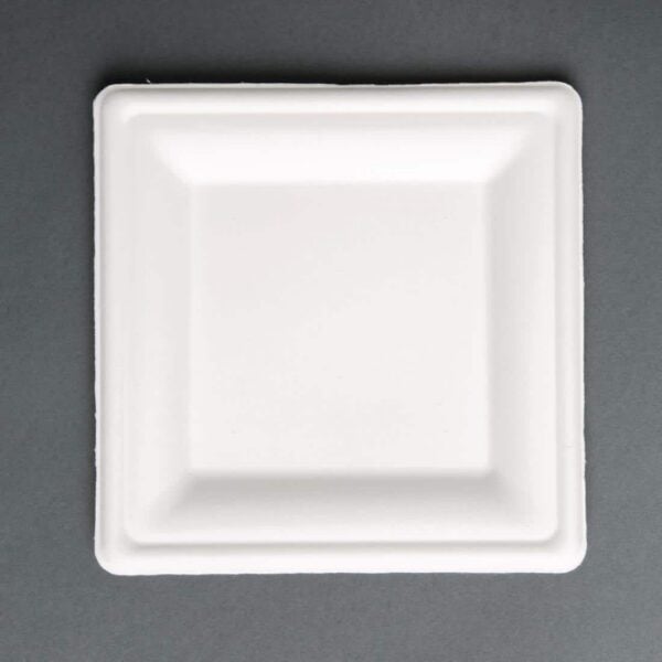 Fiesta Compostable Bagasse Square Plates 261mm (Pack of 50) - Image 2