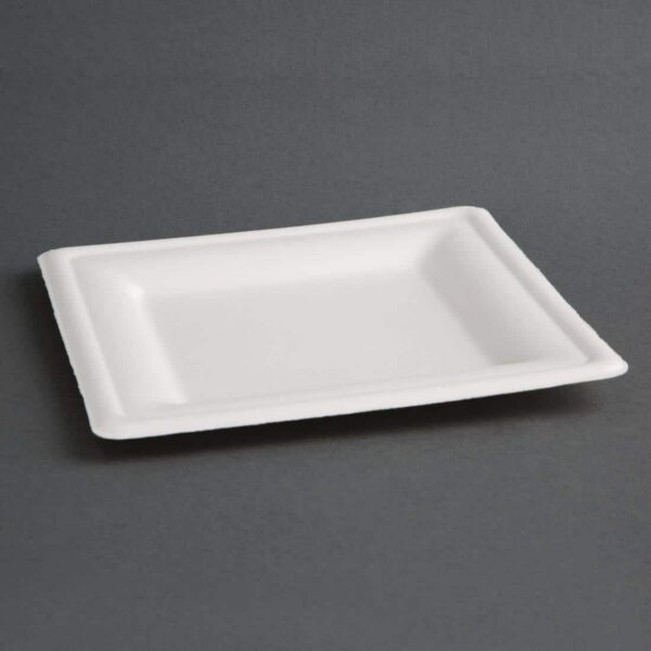 Fiesta Compostable Bagasse Square Plates 261mm (Pack of 50) - Image 3