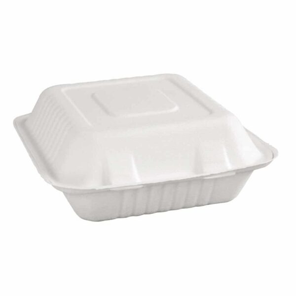 Fiesta Compostable Bagasse Hinged Food Containers 223mm (Pack of 200) - Image 3