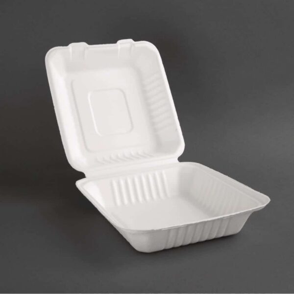 Fiesta Compostable Bagasse Hinged Food Containers 223mm (Pack of 200) - Image 6