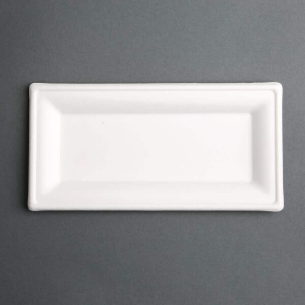 Fiesta Compostable Bagasse Rectangular Plates 258mm (Pack of 50) - Image 1