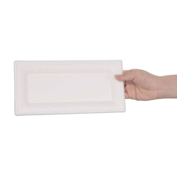 Fiesta Compostable Bagasse Rectangular Plates 258mm (Pack of 50) - Image 4