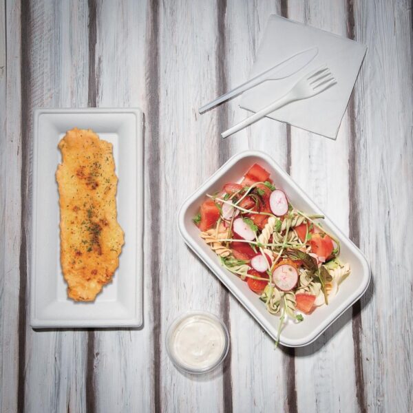 Fiesta Compostable Bagasse Rectangular Plates 258mm (Pack of 50) - Image 5