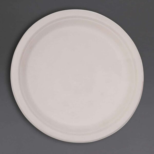 Fiesta Compostable Bagasse Round Plates Natural Colour 181mm (Pack of 50) - Image 4