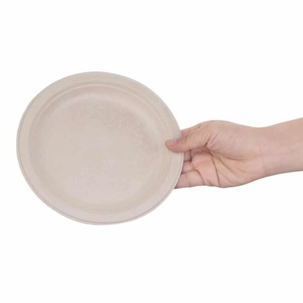Fiesta Compostable Bagasse Round Plates Natural Colour 181mm (Pack of 50) - Image 5