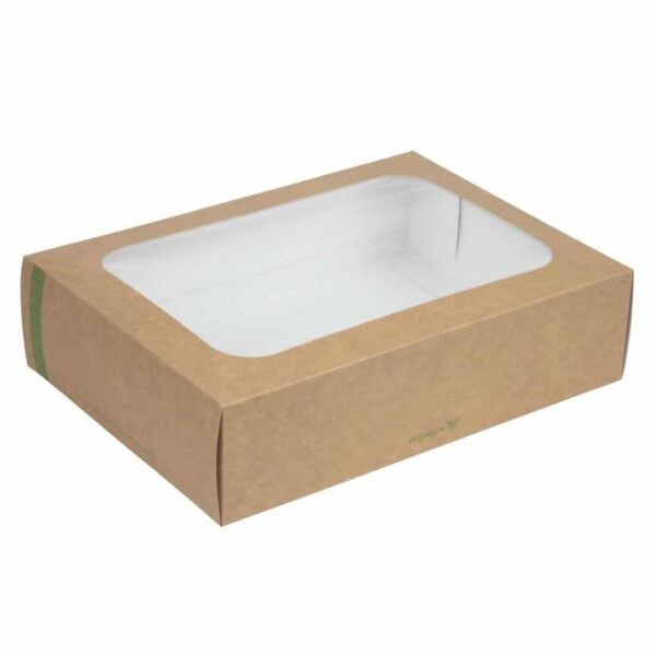 Vegware Compostable Sandwich Platters With Lid Regular (Pack of 50) - Image 1