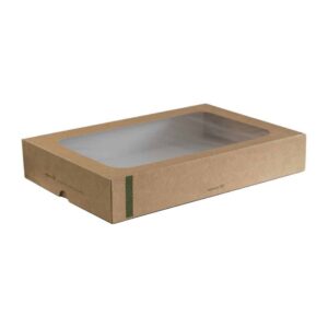 Vegware Compostable Sandwich Platters With Lid Large (Pack of 25)
