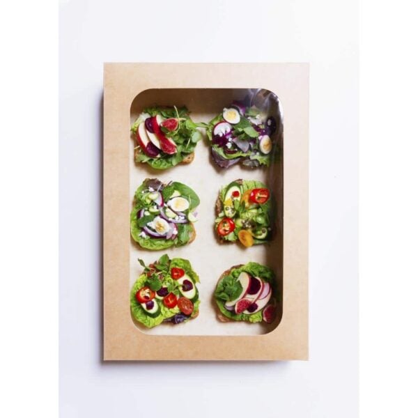 Vegware Compostable Sandwich Platters With Lid Large (Pack of 25) - Image 4
