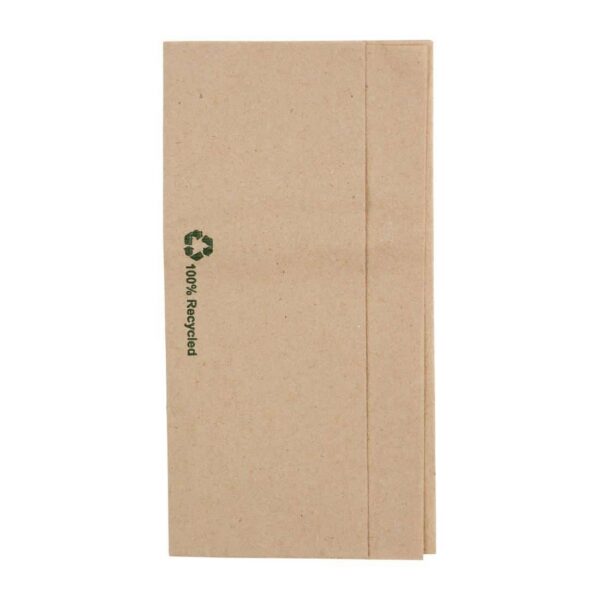 Fiesta Recyclable Recycled Lunch Napkin Kraft 32x30cm 1ply Dispenser Fold (Pack of 6000) - Image 2