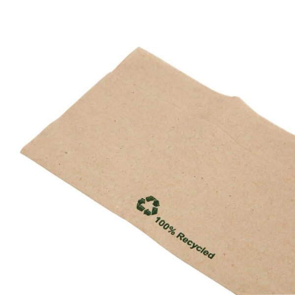 Fiesta Recyclable Recycled Lunch Napkin Kraft 32x30cm 1ply Dispenser Fold (Pack of 6000) - Image 3