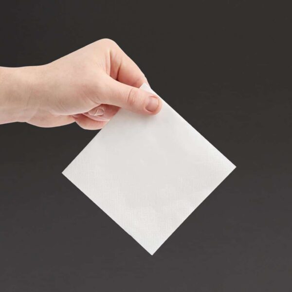 Fiesta Recyclable Cocktail Napkin White 24x24cm 2ply 1/4 Fold (Pack of 4000) - Image 5