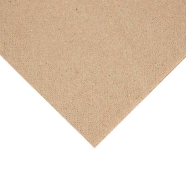 Fiesta Recyclable Recycled Cocktail Napkin Kraft 24x24cm 2ply 1/4 Fold (Pack of 4000) - Image 2