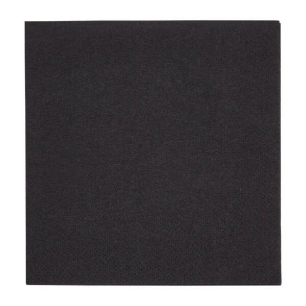 Fiesta Recyclable Cocktail Napkin Black 24x24cm 2ply 1/4 Fold (Pack of 4000) - Image 2