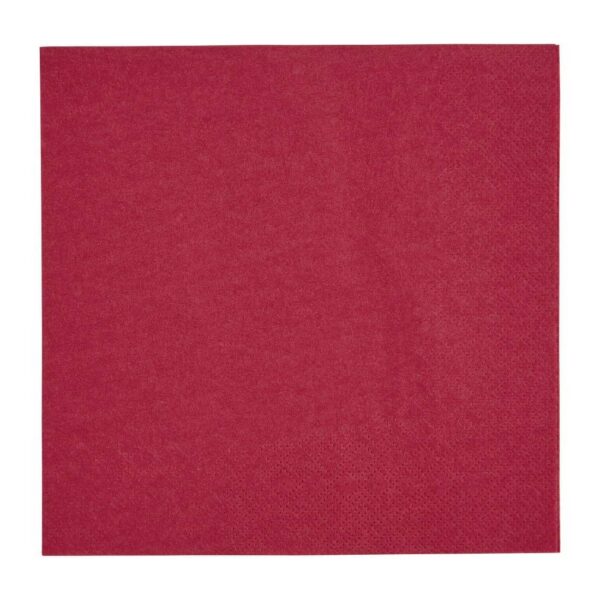 Fiesta Recyclable Lunch Napkin Bordeaux 33x33cm 2ply 1/4 Fold (Pack of 2000) - Image 2