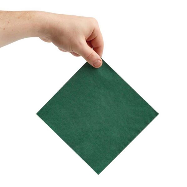 Fiesta Recyclable Lunch Napkin Green 33x33cm 2ply 1/4 Fold (Pack of 2000) - Image 4
