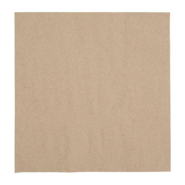 Fiesta Recyclable Recycled Lunch Napkin Kraft 33x33cm 2ply 1/4 Fold (Pack of 2000) - Image 1